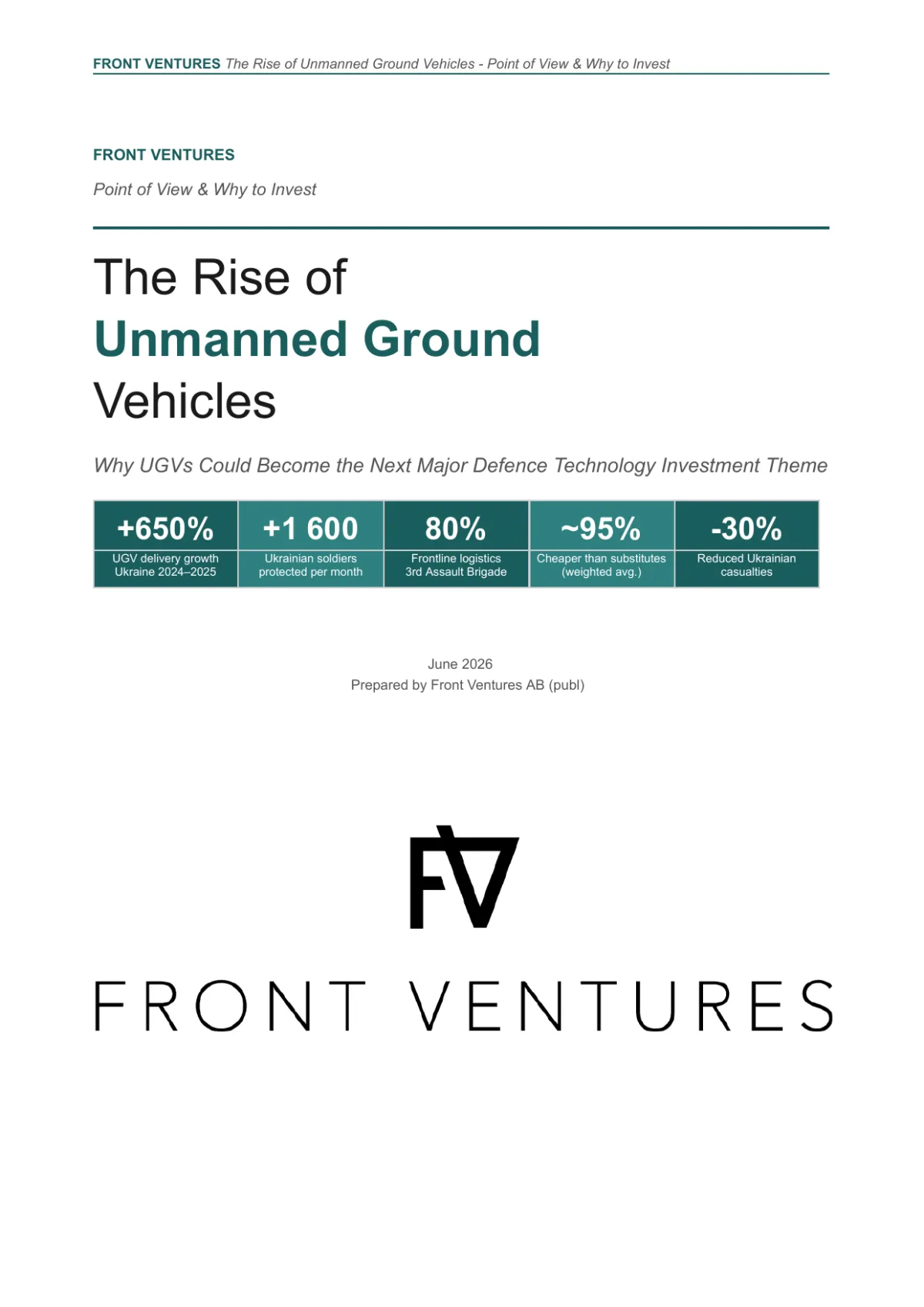 The Rise of Unmanned Ground Vehicles — cover